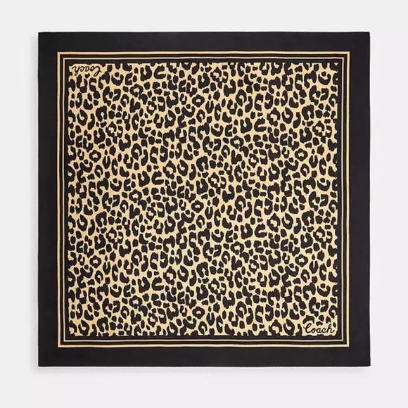 Coach Cheetah Print Silk Square Scarf nwt in packaging - Picture 1 of 3